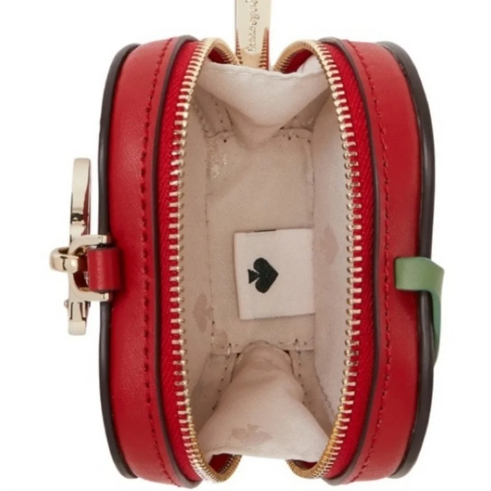 🍎▪️ KATE SPADE ▪️ Honeycrisp Sliced Apple Coin Purse Keychain Carrying Case